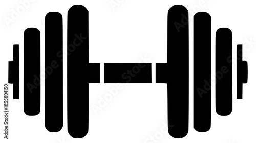 Dumbbell weight fitness silhouette icon