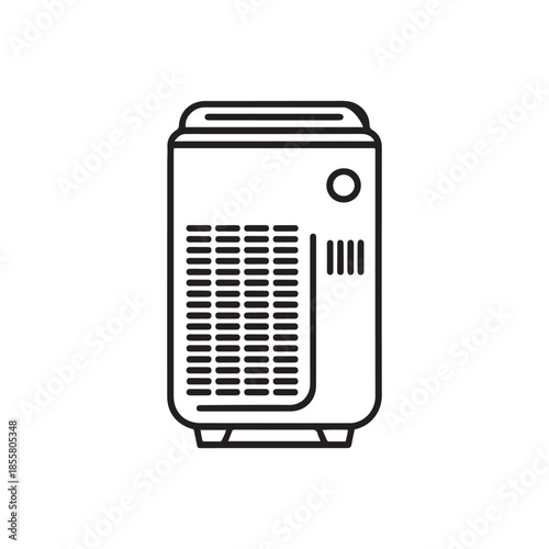 Modern Air Purifier Line Icon for Home Appliance Filtration and Clean Air Technology