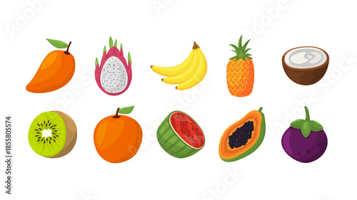 Vibrant Assortment of Fresh Tropical Fruits.