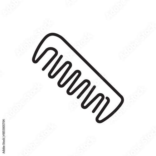 Minimalist Hair Comb Line Icon for Beauty Salon and Personal Grooming Services