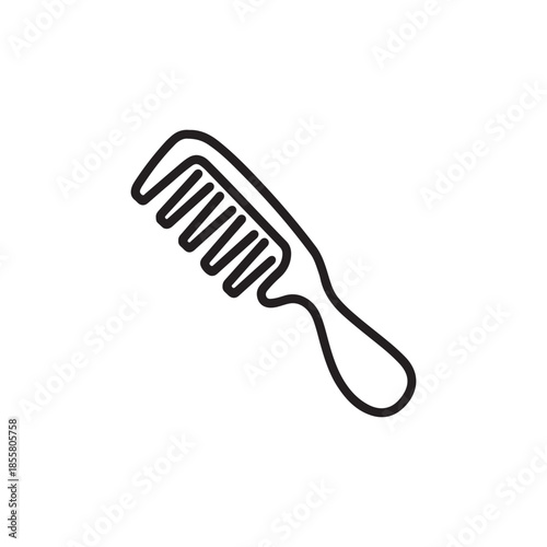 Minimalist Hair Comb with Handle Line Icon for Beauty Salon and Daily Grooming Services