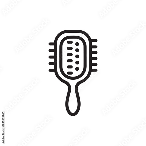 Professional Double-Sided Hairbrush Line Icon for Beauty Salon and Personal Grooming Tools