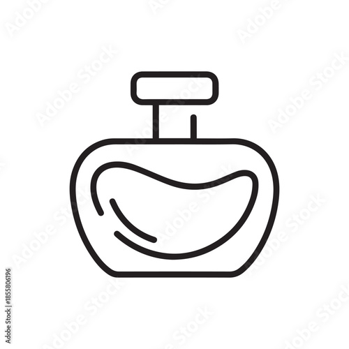 Elegant Rounded Perfume Bottle Line Icon for Luxury Fragrance and Beauty Branding