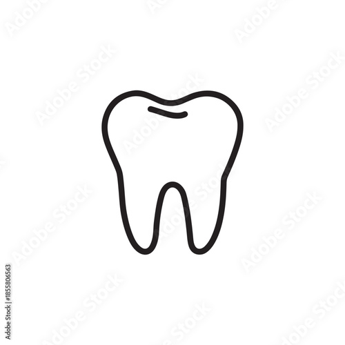 Human Tooth Line Icon for Dentistry Oral Health and Dental Care Services