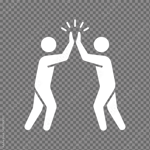 High Five for Success and Teamwork Icon Celebration and Agreement Vector