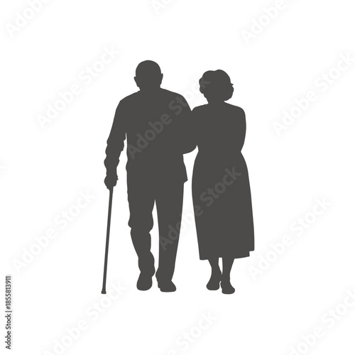 silhouettes of elderly people