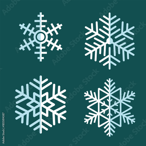 set of vector snowflakes