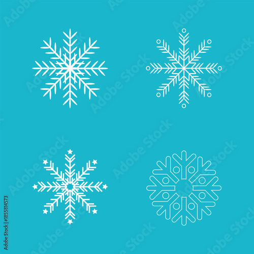 set of vector snowflakes