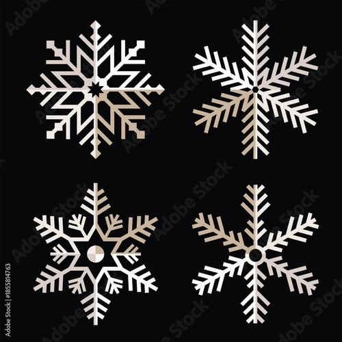 set of vector snowflakes
