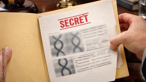legal intellectual property trial concept. Confidential documents being reviewed in a legal setting.