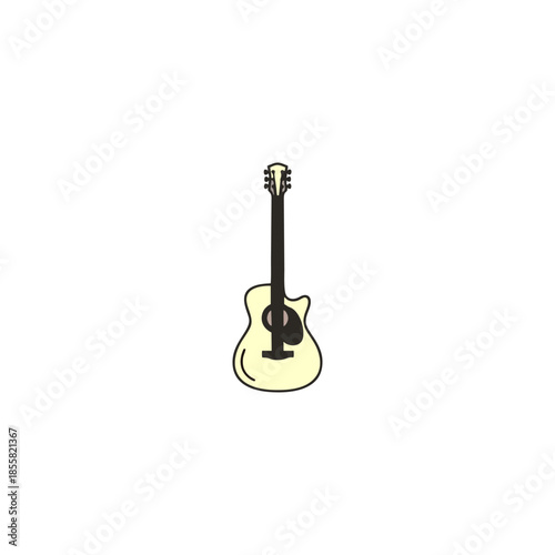acoustic guitar isolated on white