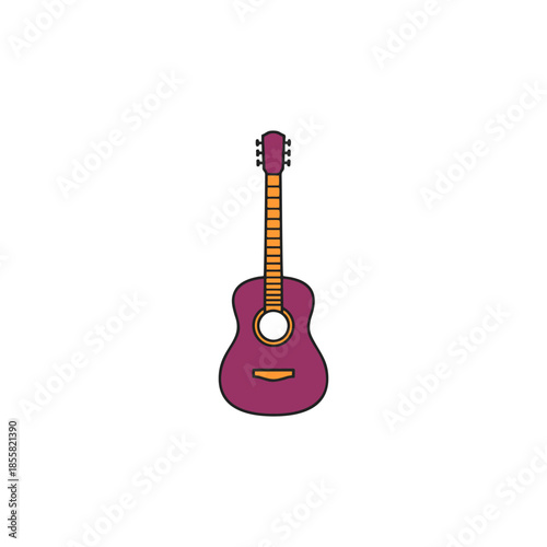 acoustic guitar isolated on white