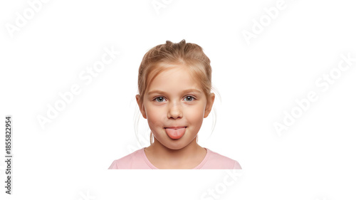 Cute little girl sticking her tongue out