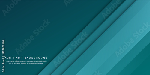 Abstract overlap dark green turquoise geometric gradient square design layers background with shadow and shapes. Eps10 vector