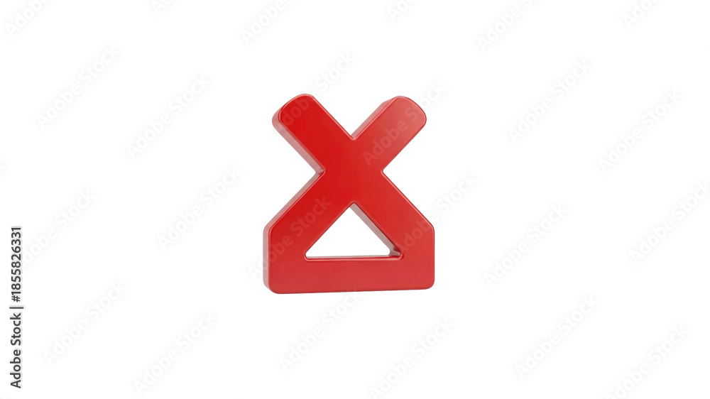 Obraz premium Red abstract X logo isolated on Transparent Background