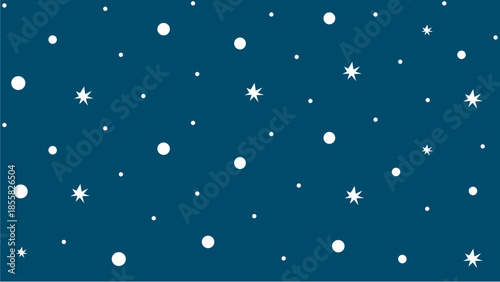 Simple Minimalist Blue Navy Sky With Snowfall in Winter Christmas Season