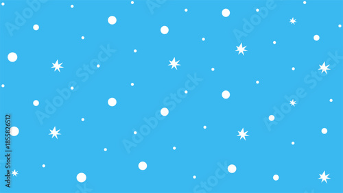 Simple Minimalist Blue Sky With Snowfall in Winter Christmas Season