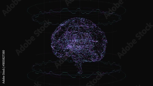 Abstract Futuristic AI Digital Brain VJ Loop