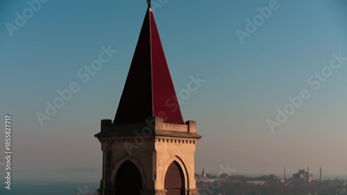 St Anthony Church Roof with Istanbul Historic Peninsula in Background