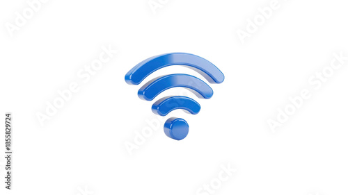 3D Wireless Icon on Transparent Background