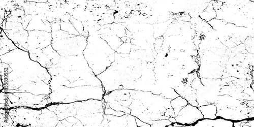 Black, white grunge dust crack, scratch concrete wall texture pattern background. Ideal for grunge background, aged surface, urban decay effect. grunge distressed overlay featuring natural split Line.
