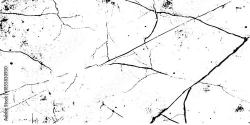 Black, white grunge dust crack, scratch concrete wall texture pattern background. Ideal for grunge background, aged surface, urban decay effect. grunge distressed overlay featuring natural split Line.