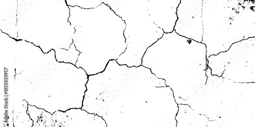 Black, white grunge dust crack, scratch concrete wall texture pattern background. Ideal for grunge background, aged surface, urban decay effect. grunge distressed overlay featuring natural split Line.