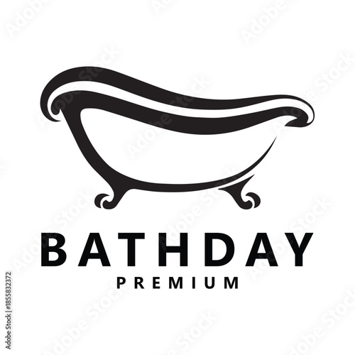 Bathtub modern shape logo design vector graphic symbol icon