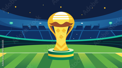 World cup trophy in stadium