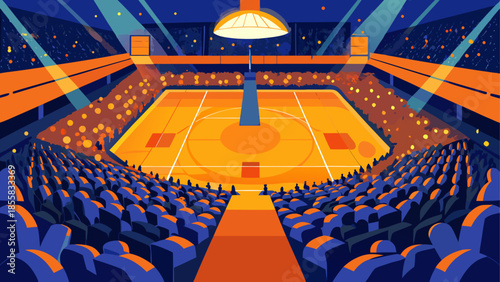 Empty basketball arena