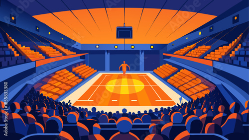 Empty basketball arena