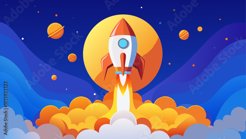 Rocket launching into space