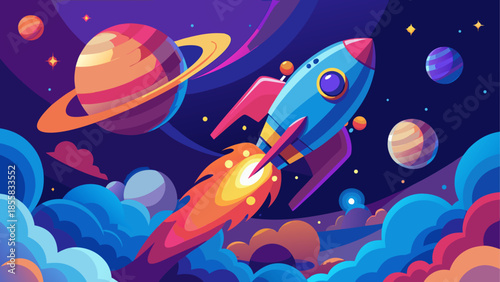 Rocket launching into space