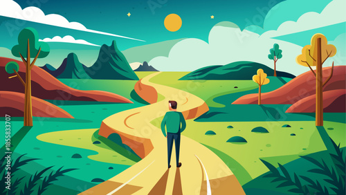 Journey through serene landscape