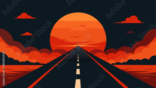 Sunset highway journey