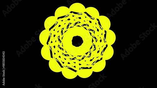 Colorful Golden Luxury Mandala Abstract Art Design. Yellow circle flower logo design