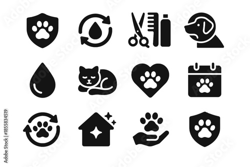 Pet equal calm cells care icon clean pad geometric vector invisible