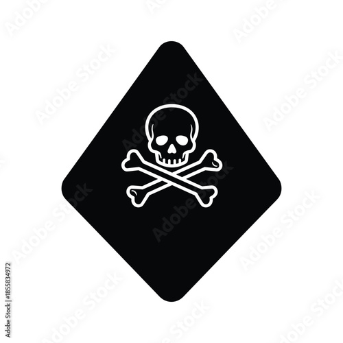 Danger sign with skull and crossbones symbol