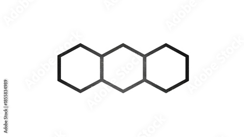 Minimalist Abstract Geometric Design with Three Interlocking Hexagons, Concept of Connection and Structure