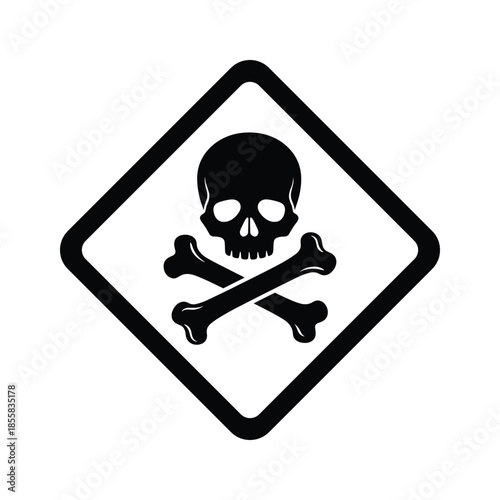 Danger sign with skull and crossbones symbol