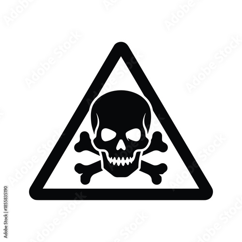 Warning sign with skull and crossbones indicating danger