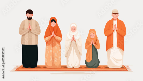 Diverse Group of People Engaged in Prayer on a Mat