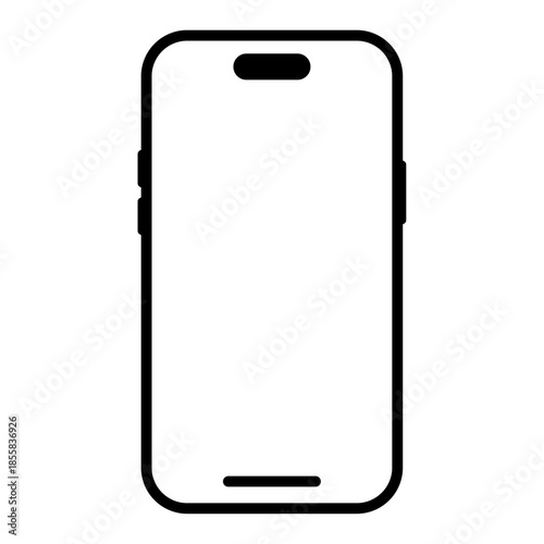 Minimalist blank smartphone with a dynamic island.