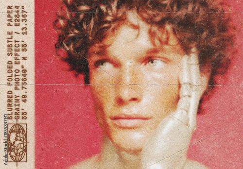 Blurred Folded Paper Photo Effect Mockup