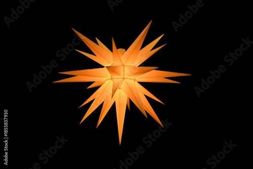Glowing Christmas star on a dark background
