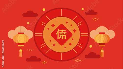Celebrating chinese new year with traditional symbols