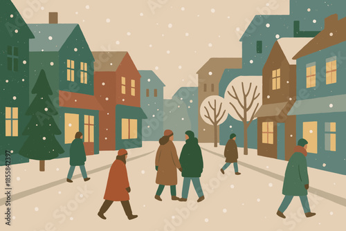 Flat negative no under avenue winter small icon vector cozy falling cream