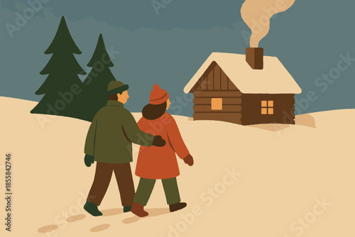 Numbers cabin snowy letters no white flat blue negative stroll charm icon