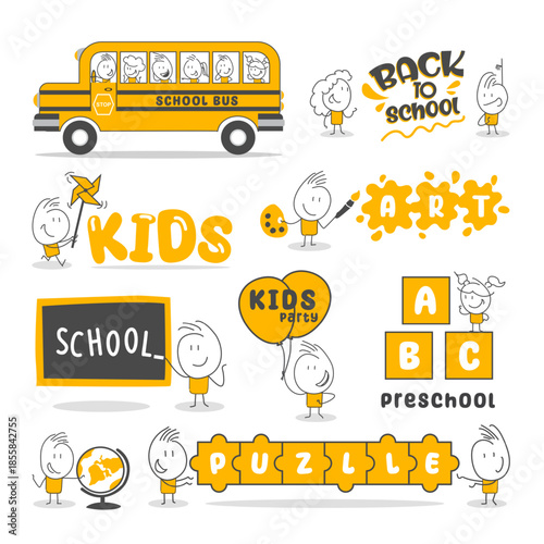 Positive and energetic attitudes displayed by little ones taking their first steps into education during the learning process from the school bus to the classrooms.