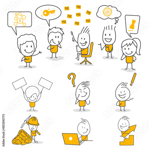 Innovative professionals generating creative ideas and developing solution-oriented strategies during active working moments in the dynamic business world.